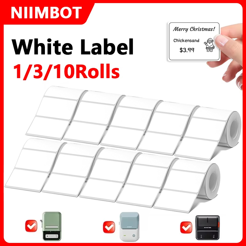 Commercial Printing Types - Niimbot 1/3/10 Gulungan Label Termal Putih